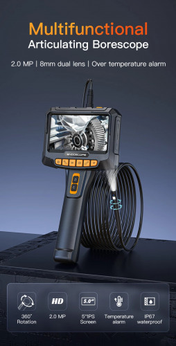 Industrial Inspection Borescope (Tube Snake Camera - Dual Lens)
