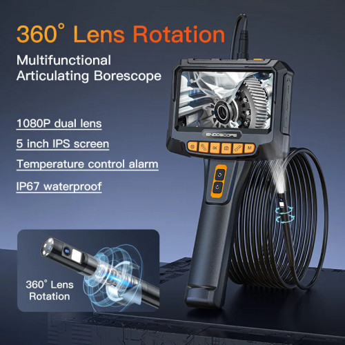 Industrial Inspection Borescope (Tube Snake Camera - Dual Lens)