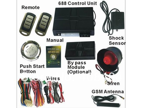 Mobile Phone Remote Start Car Engine with Push Start Button & GPS Tracker & GSM Alarm Function