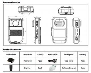 Police Body Worn Camera 4G , GPS and WIFI  110 Angle with IR