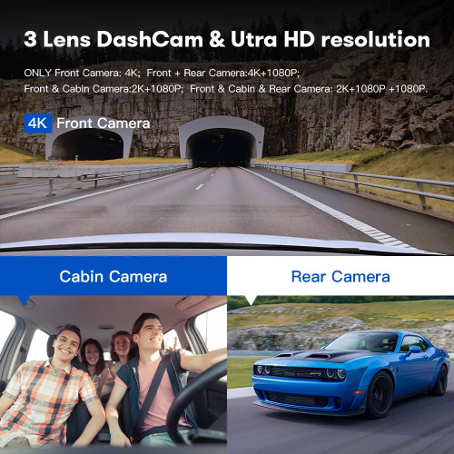 WIFI Dash Camera with Reverse Camera and GPS