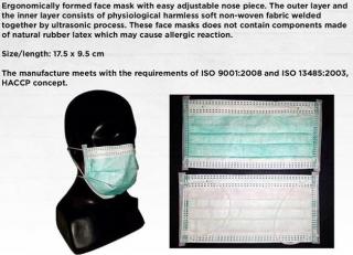3 PLY SURGICAL FACE MASKS WITH EAR LOOP