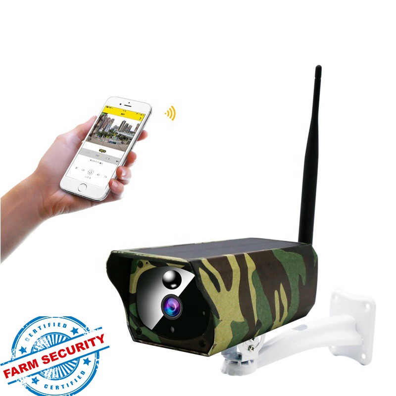 Camouflage Solar Powered Wi-fi Outdoor IR Bullet IP Camera