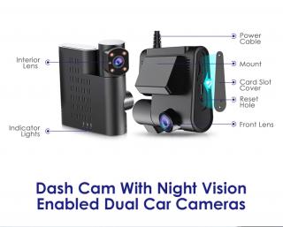 4G Dual View Mini Dash Cam 1080P with Wifi GPS & ADAS