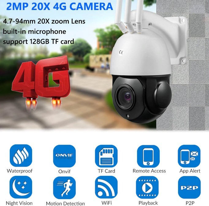 4G Wireless PTZ camera -20 X Zoom