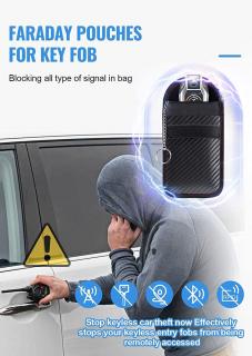 Anti-Theft Carbon Fiber RFID Key Fob Protector Pouch