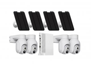 Solar PTZ CCTV 4 Camera Kit  10CH (White)