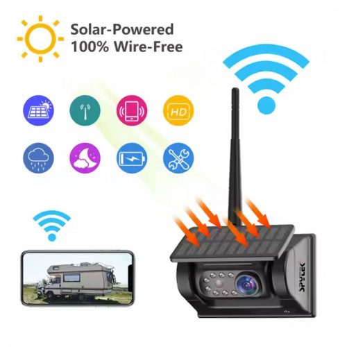 WIFI Solar Powered Outdoor Vehicle / Trailer / Caravan / Container Cameras with IR Night Vision